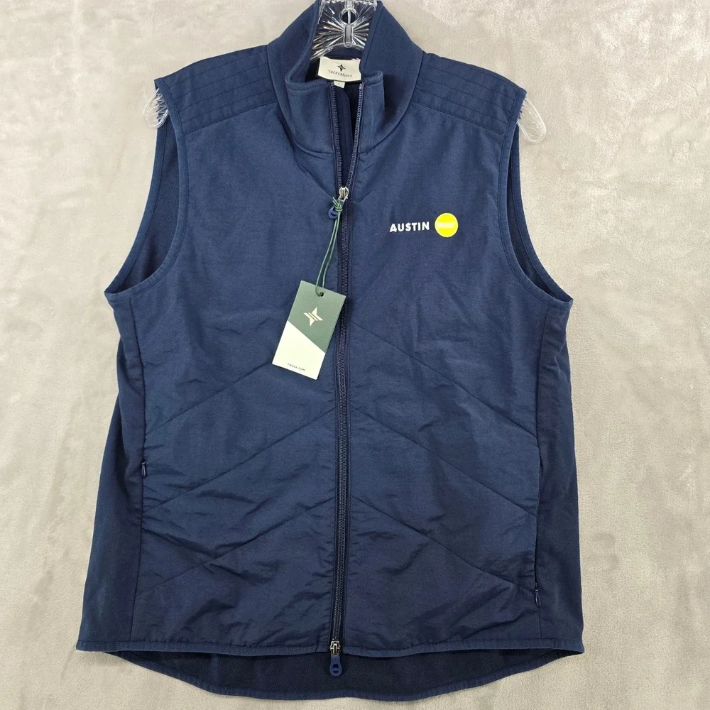 Tuckernuck Vest Women Large Navy Blue Austin Built Quilted Full Zip Navy